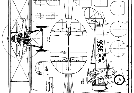 Самолет OE1 Tummelisa - чертежи, габариты, рисунки
