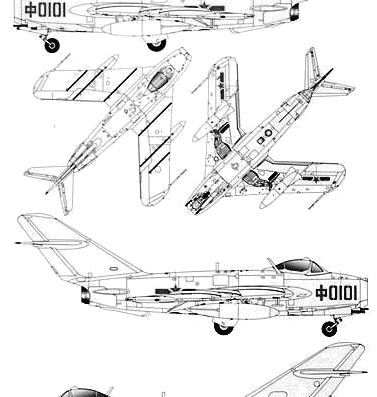 PLAAF J-5 aircraft - drawings, dimensions, figures