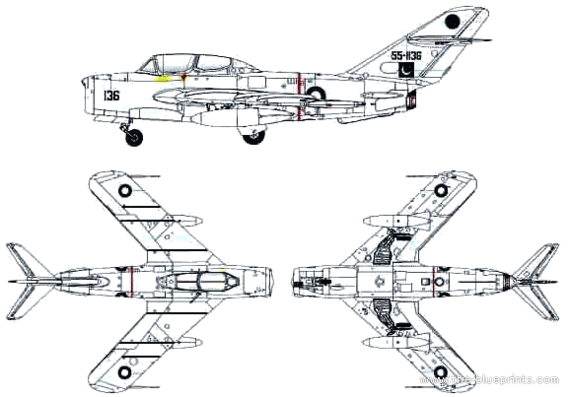 PLAAF JJ-5 aircraft - drawings, dimensions, figures