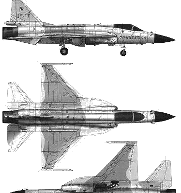 Самолет PLA FC-1 Fierce Dragon - чертежи, габариты, рисунки