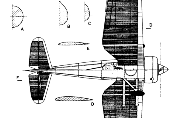 Самолет PZL P-11 - чертежи, габариты, рисунки