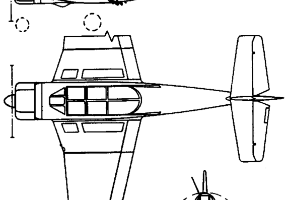Самолет PZL TS-8 Bies (Poland) (1955) - чертежи, габариты, рисунки
