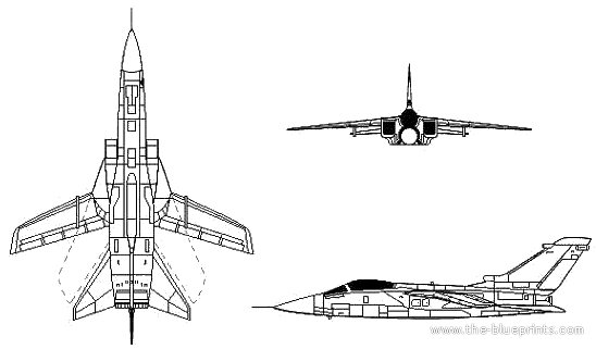 Самолет Panavia Tornado - чертежи, габариты, рисунки