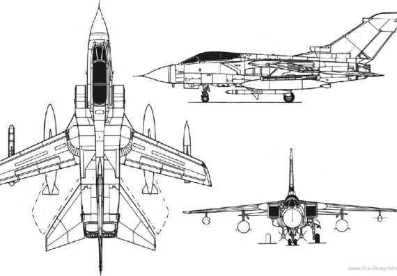 Самолет Panavia Tornado ECR - чертежи, габариты, рисунки