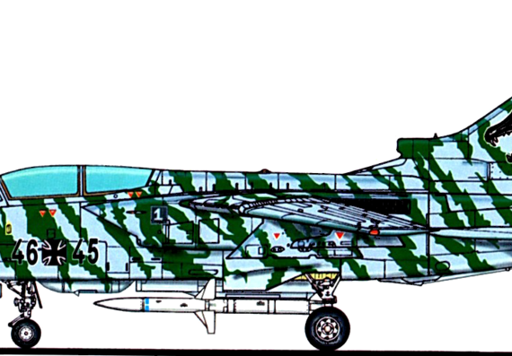 Самолет Panavia Tornado EDR - чертежи, габариты, рисунки