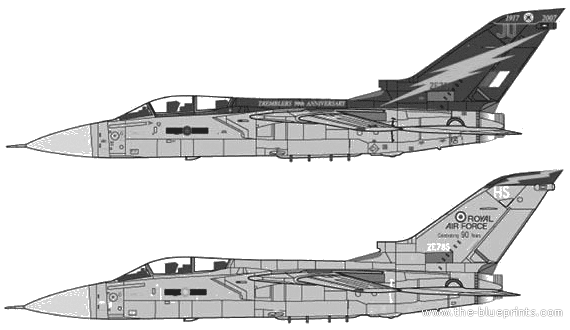 Самолет Panavia Tornado F3 - чертежи, габариты, рисунки
