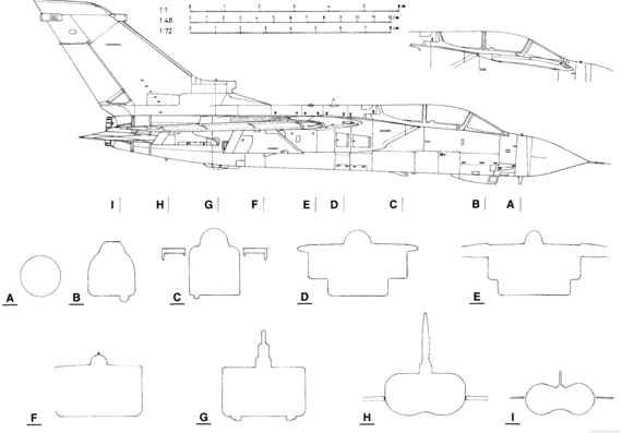 Самолет Panavia Tornado IDS - чертежи, габариты, рисунки