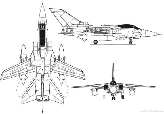 Самолет Panavia Tornado Mk. 3 - чертежи, габариты, рисунки