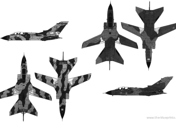 Самолет Panavia Tornado Strike Fighter - чертежи, габариты, рисунки