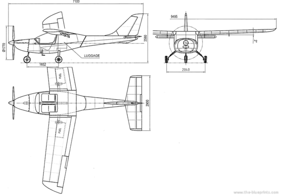 Parrot aircraft - drawings, dimensions, figures