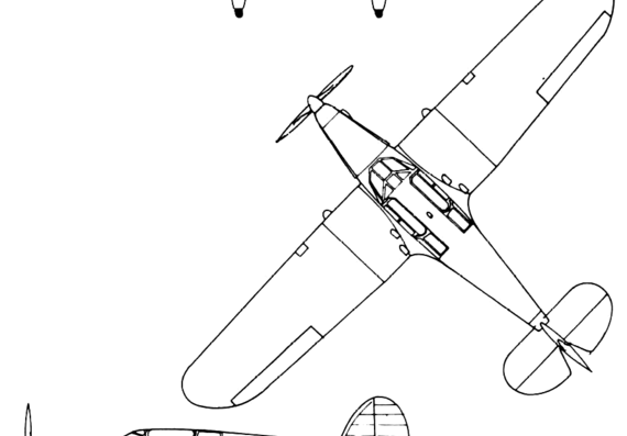 Самолет Percival Gull Six - чертежи, габариты, рисунки