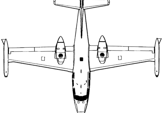 Самолет Piaggio P-166 - чертежи, габариты, рисунки