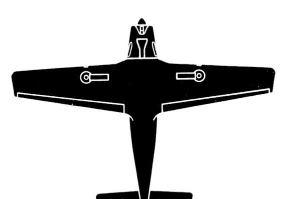 Самолет Piaggio P49 - чертежи, габариты, рисунки