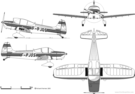Самолет Piel CP-301A Emeraude - чертежи, габариты, рисунки