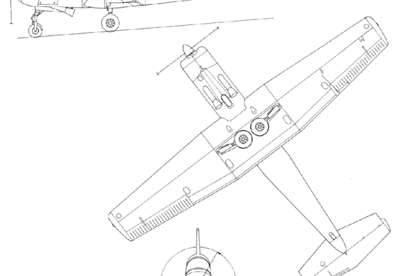 Самолет Pilatus P3 - чертежи, габариты, рисунки