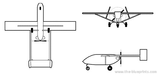 Самолет Pioneer - чертежи, габариты, рисунки