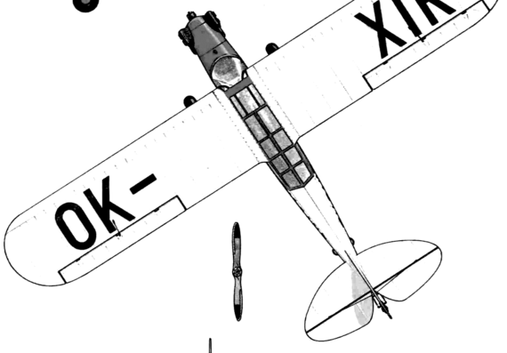 Самолет Piper Cub L4 - чертежи, габариты, рисунки