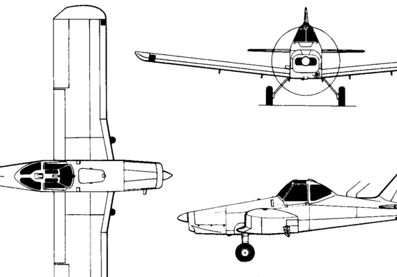 Самолет Piper PA-25 Pawnee (USA) (1957) - чертежи, габариты, рисунки