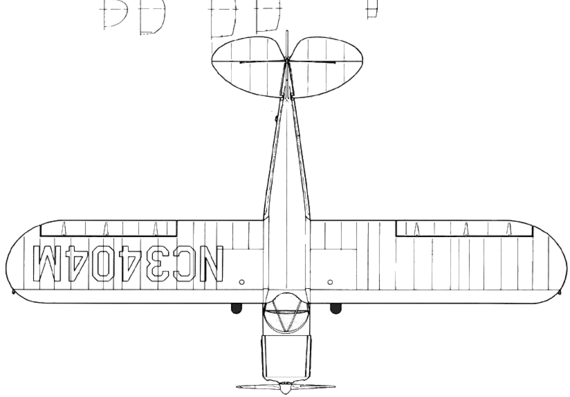 Самолет Piper Pa-12 Super Cruiser - чертежи, габариты, рисунки