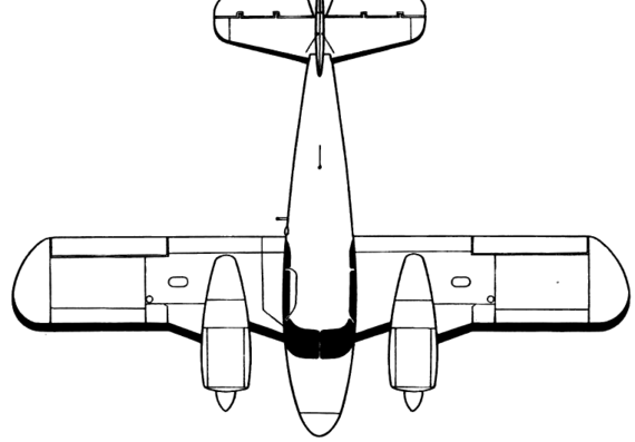 Самолет Piper Pa-23 Apache - чертежи, габариты, рисунки