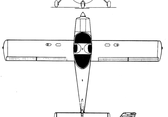 Самолет Piper Pa-38 Tomahawk - чертежи, габариты, рисунки