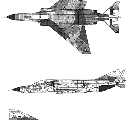 RF-4B E Phantom aircraft - drawings, dimensions, figures