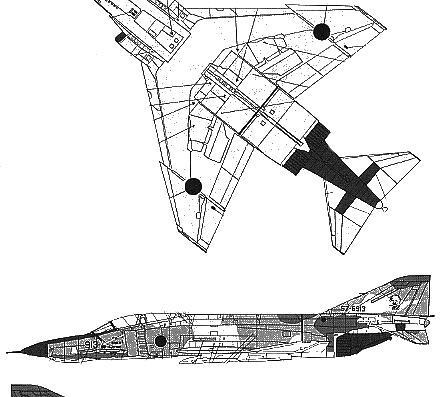 RF-4C E Phantom aircraft - drawings, dimensions, figures