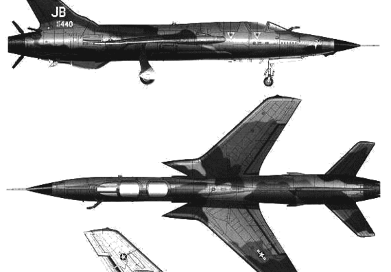 Самолет Republic F-105G Thunderchief - чертежи, габариты, рисунки