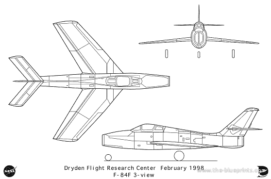 Самолет Republic F-84F - чертежи, габариты, рисунки