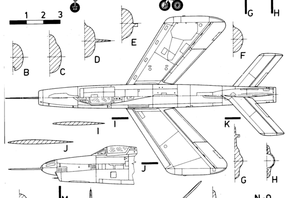 Самолет Republic F-91 Thunderceptor - чертежи, габариты, рисунки