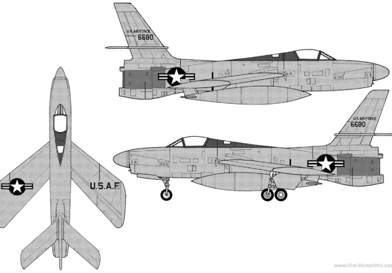 Самолет Republic XF-91 III Thunderceptor - чертежи, габариты, рисунки