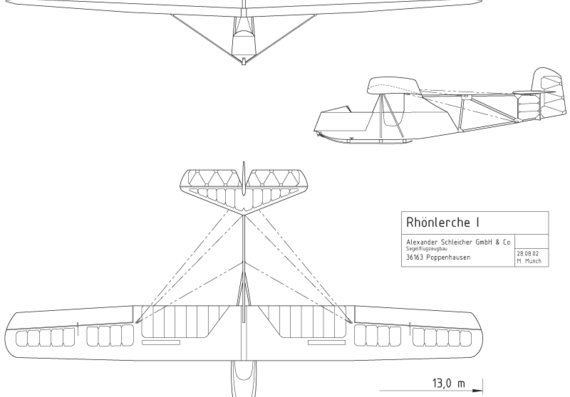 Rhonlerche I aircraft - drawings, dimensions, figures