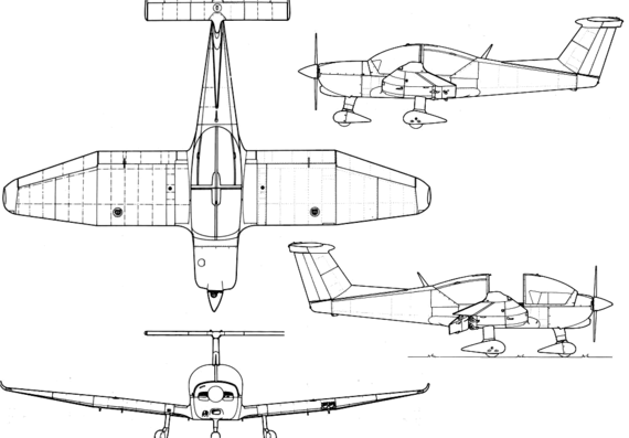 Самолет Robin R-3140 - чертежи, габариты, рисунки