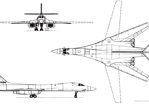 Самолет Rockwell B-1 Lancer (USA) (1983) - чертежи, габариты, рисунки