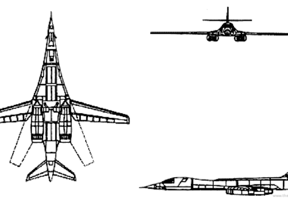 Самолет Rockwell International B-1B Lancer - чертежи, габариты, рисунки