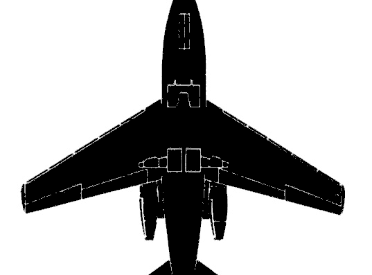 Самолет Rockwell bizjet - чертежи, габариты, рисунки