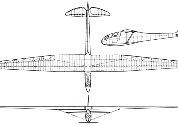 Самолет Rotter Karakan - чертежи, габариты, рисунки