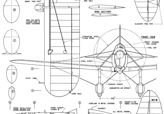 Самолет Ryan STA - чертежи, габариты, рисунки