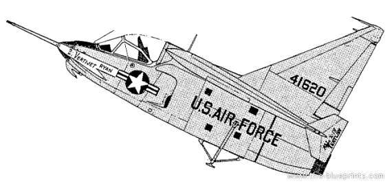Самолет Ryan X-13 Vertijet - чертежи, габариты, рисунки