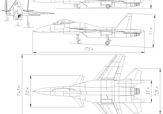 Самолет S-56 (light frontline fighter project) - чертежи, габариты, рисунки