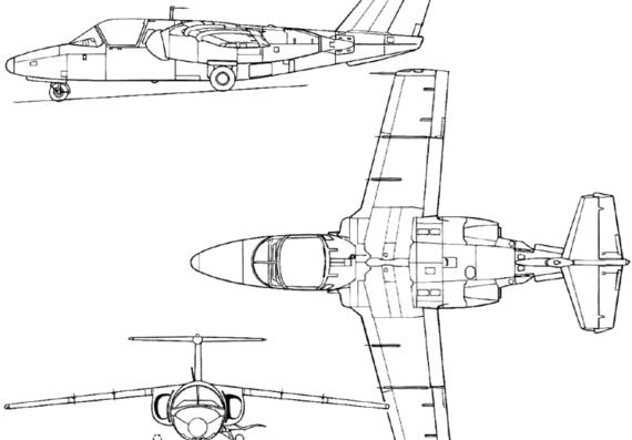 Самолет SAAB 105 (Sweden) (1963) - чертежи, габариты, рисунки
