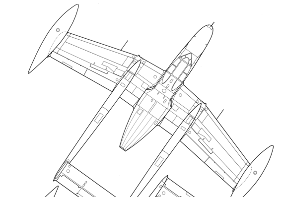 Самолет SAAB J 21R - чертежи, габариты, рисунки