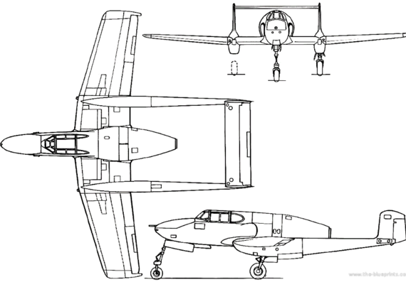 Самолет SAAB J 21R (Sweden) (1947) - чертежи, габариты, рисунки
