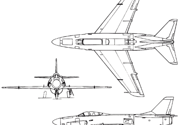 Самолет SAAB J 32 Lansen (Sweden) (1952) - чертежи, габариты, рисунки