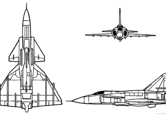 Aircraft SAAB Viggen AJ-37 - drawings, dimensions, figures