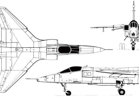 Самолет SEPECAT Jaguar (1969) - чертежи, габариты, рисунки