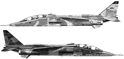 SEPAT Jaguar E aircraft - drawings, dimensions, figures