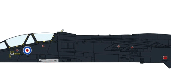 Самолет SEPECAT Jaguar T Mk.2A - чертежи, габариты, рисунки