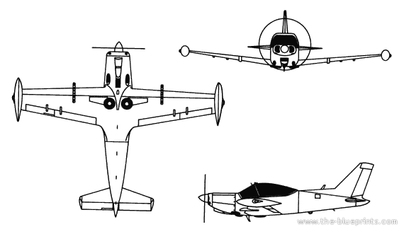 Самолет SF-260 W - чертежи, габариты, рисунки