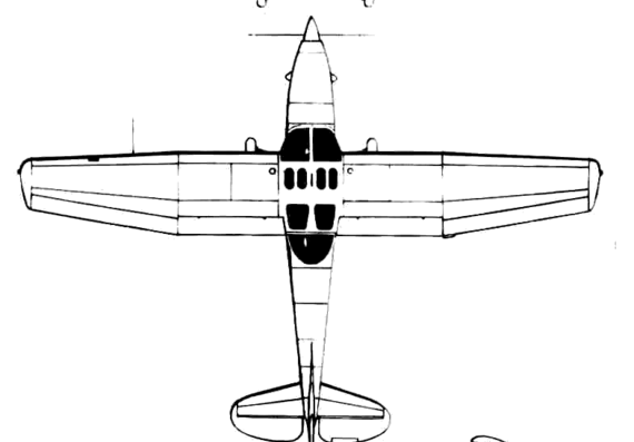 Самолет SIAI-Marchetti SM-1019 - чертежи, габариты, рисунки
